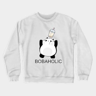 Little Bobaholic Panda Catching Boba! Crewneck Sweatshirt